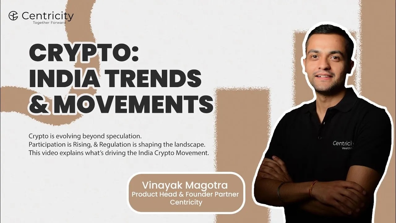 Vinayak Magotra on the promotional image for Centricity’s crypto discussion
