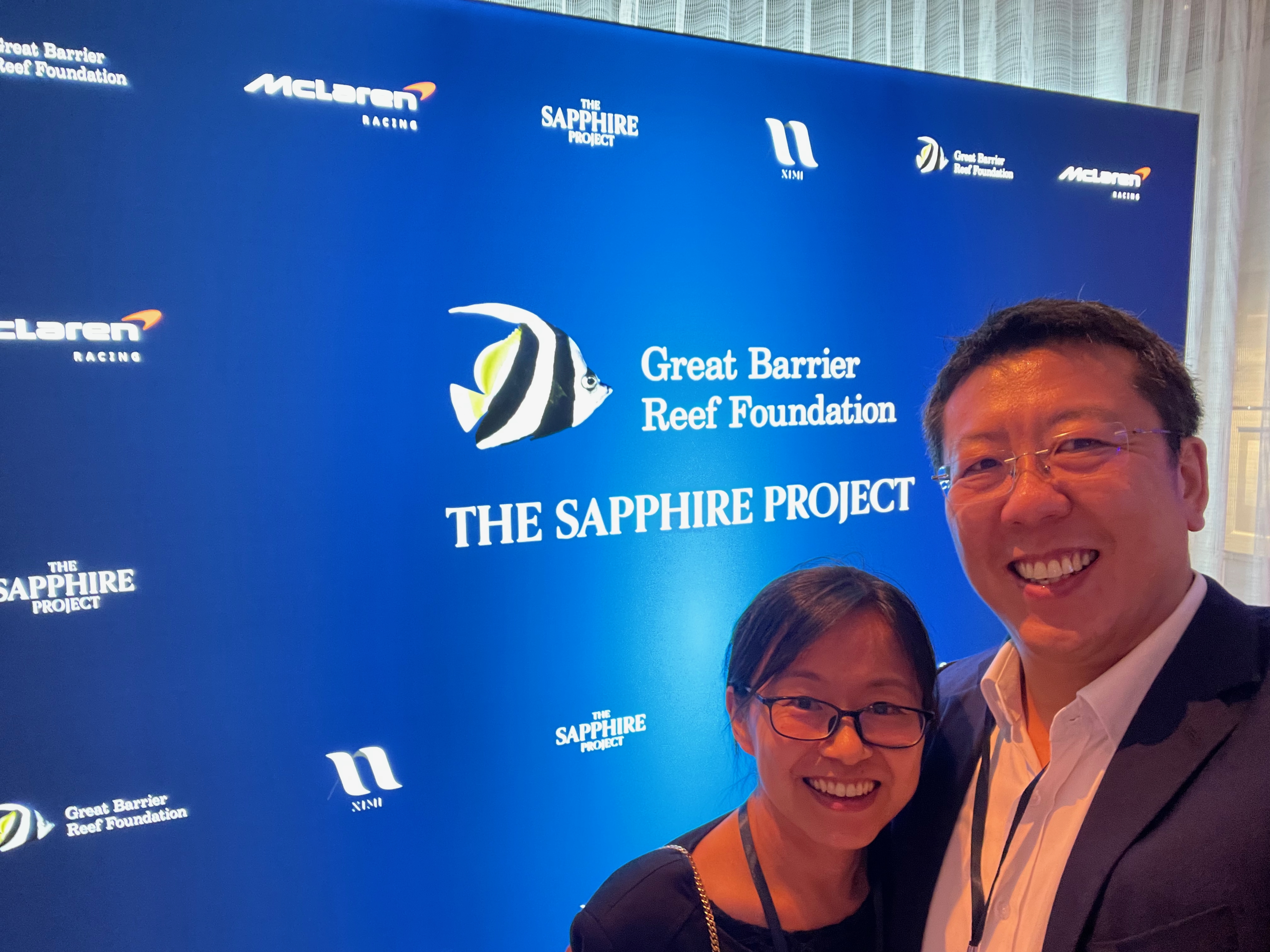 Vincent Choi and his wife at a Great Barrier Reef Foundation event