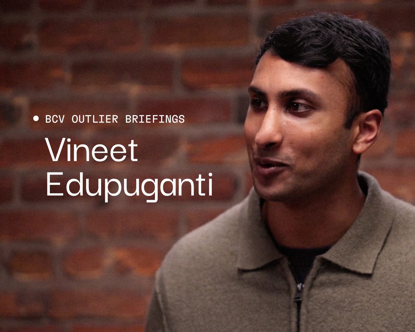 Vineet Edupuganti pictured in the Bain Capital Ventures interview artwork
