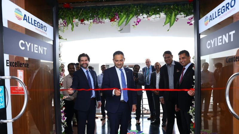 Vineet Nargolwala cuts a red ribbon at the Allegro-Cyient Center of Excellence in Hyderabad