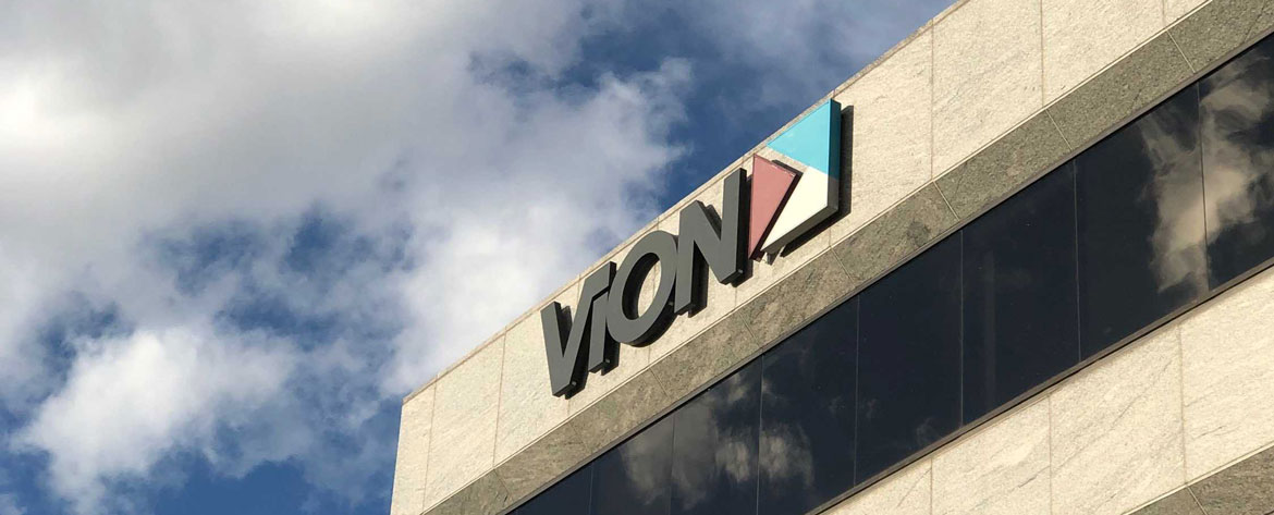 ViON headquarters building beneath a blue sky