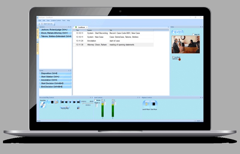 VIQ’s published CapturePro screenshot showing a recording interface with case notes, audio controls and a video window