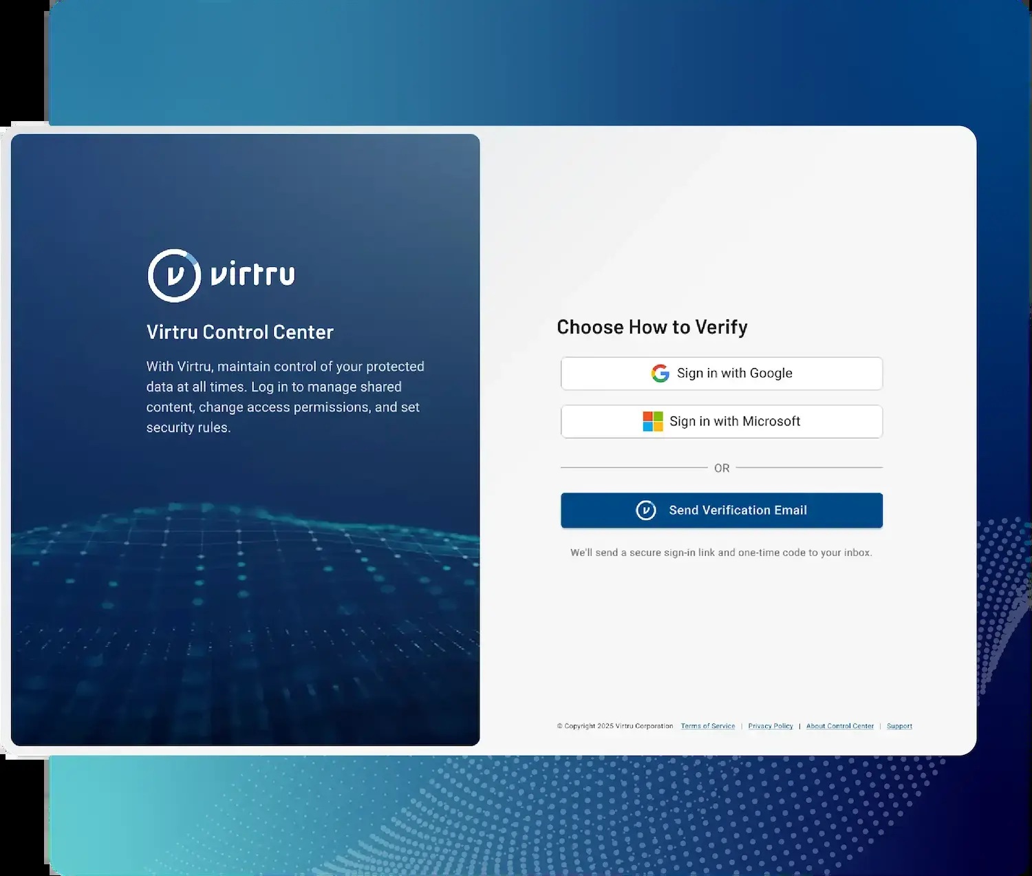 Virtru Secure Share document viewer product interface