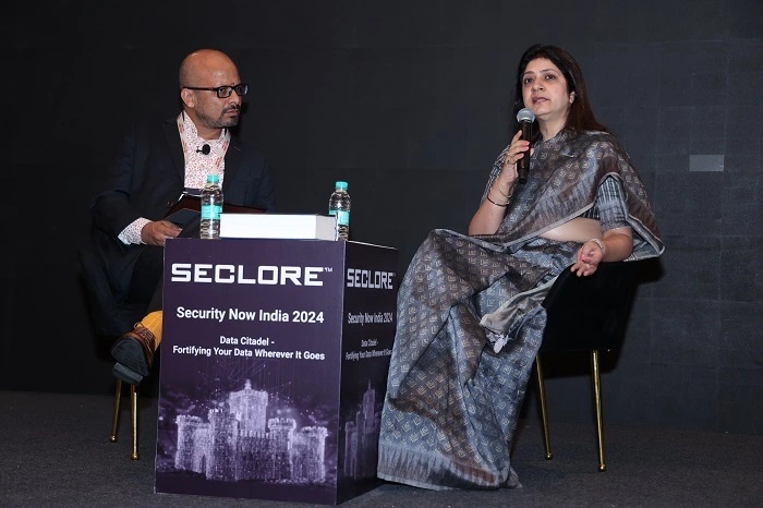 Vishal Gupta seated on the left during a conversation at Security Now India 2024