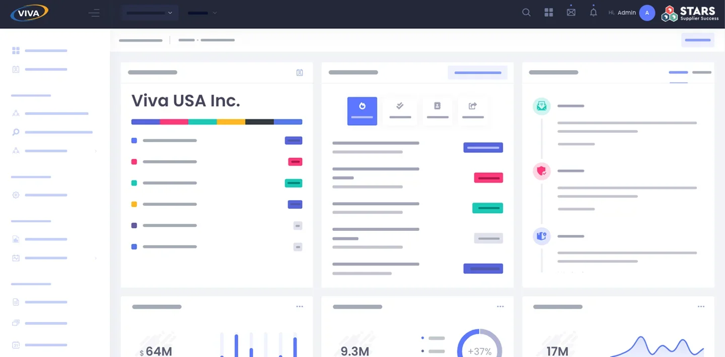STARS product marketing image showing its supplier-management dashboard