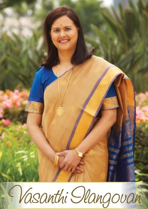 VIVA co-founder Vasanthi Ilangovan in a garden, in a portrait published in 2015