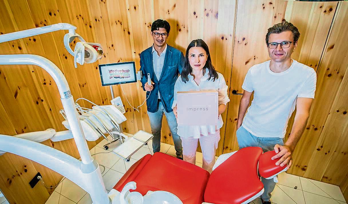 Khaled Kasem, Diliara Lupenko and Vladimir Lupenko together at an Impress location in Barcelona