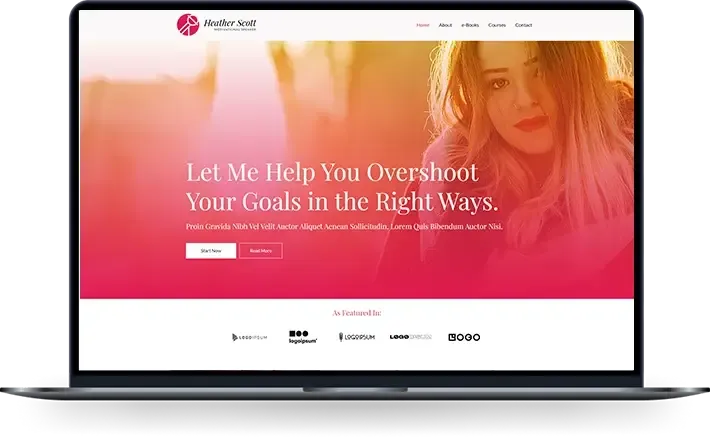 A laptop mockup of a website design shown in vSplash’s portfolio