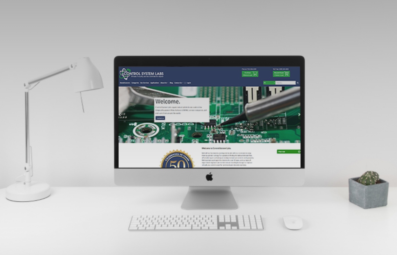 WADIC portfolio mockup showing the Control System Labs website on a desktop computer