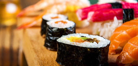 Sushi selection pictured on Waiter.com’s meal delivery pages