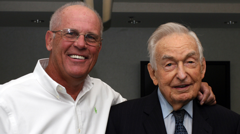 Jimmye Laycock and Walter Zable together at the 2008 Laycock Center dedication.