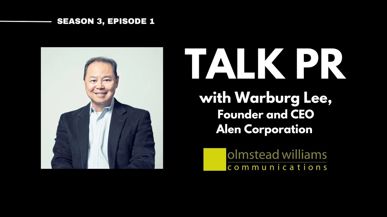 Talk PR episode artwork featuring Warburg Lee, founder and CEO of Alen