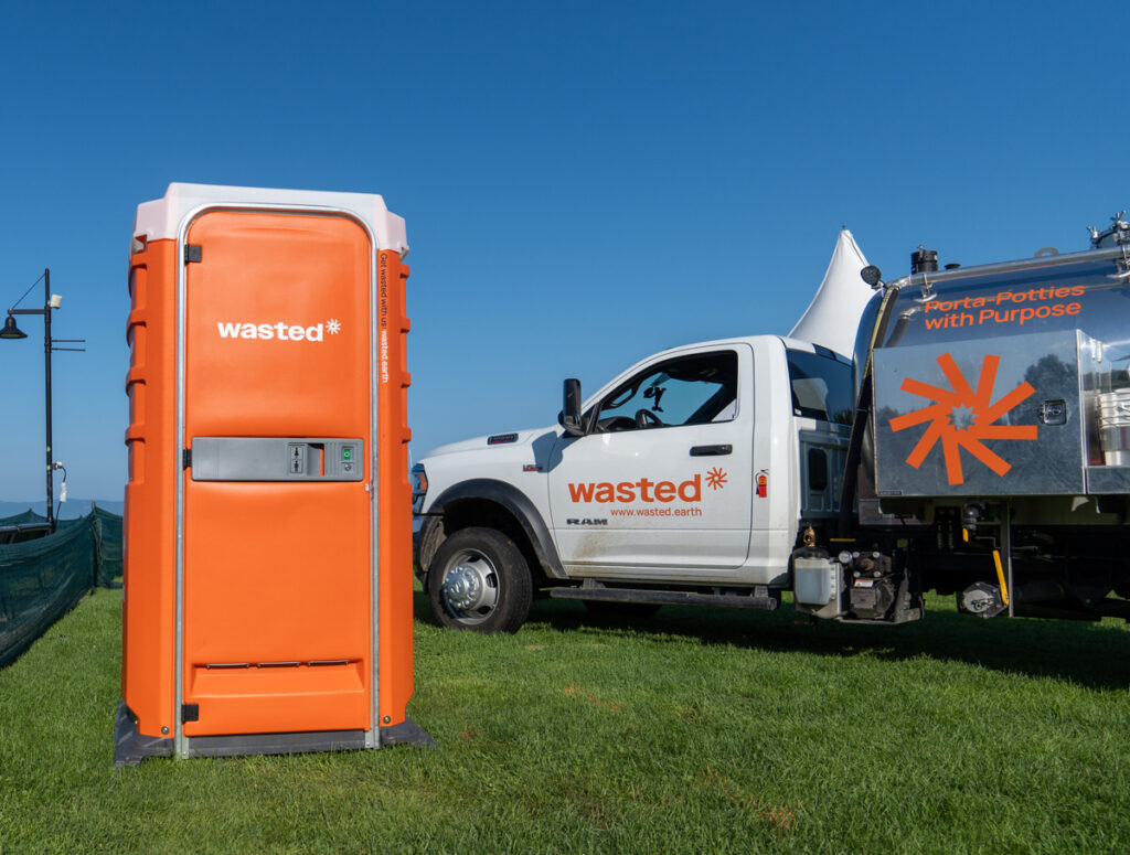A Wasted* PBC waterless portable toilet on location at a Vermont Brewers Festival