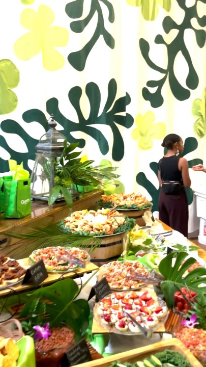 Food, plants and guests at the Qantm Creative launch party