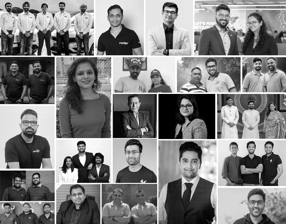A black-and-white collage of founders presented on We Founder Circle’s About page