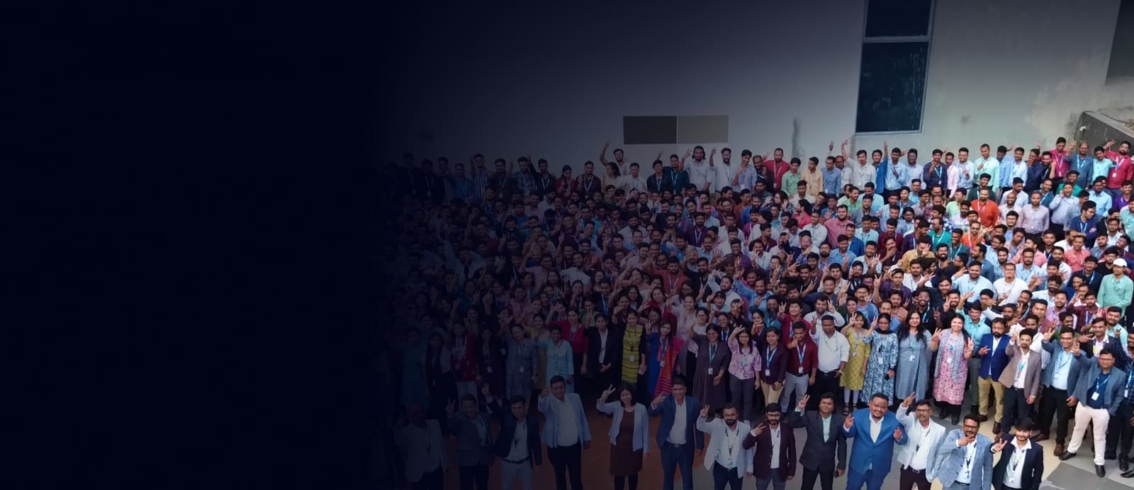 A large Webskitters team group in a company-published photograph