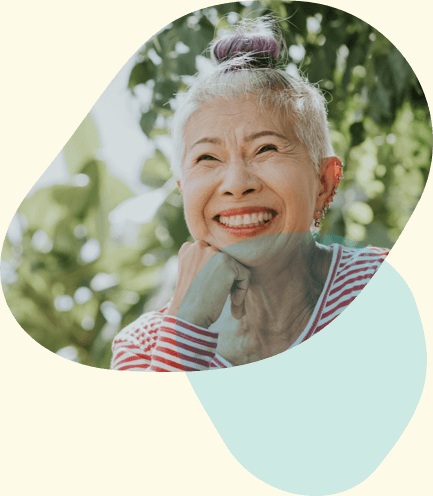 Promotional portrait of an older woman published on Wellframe’s member page