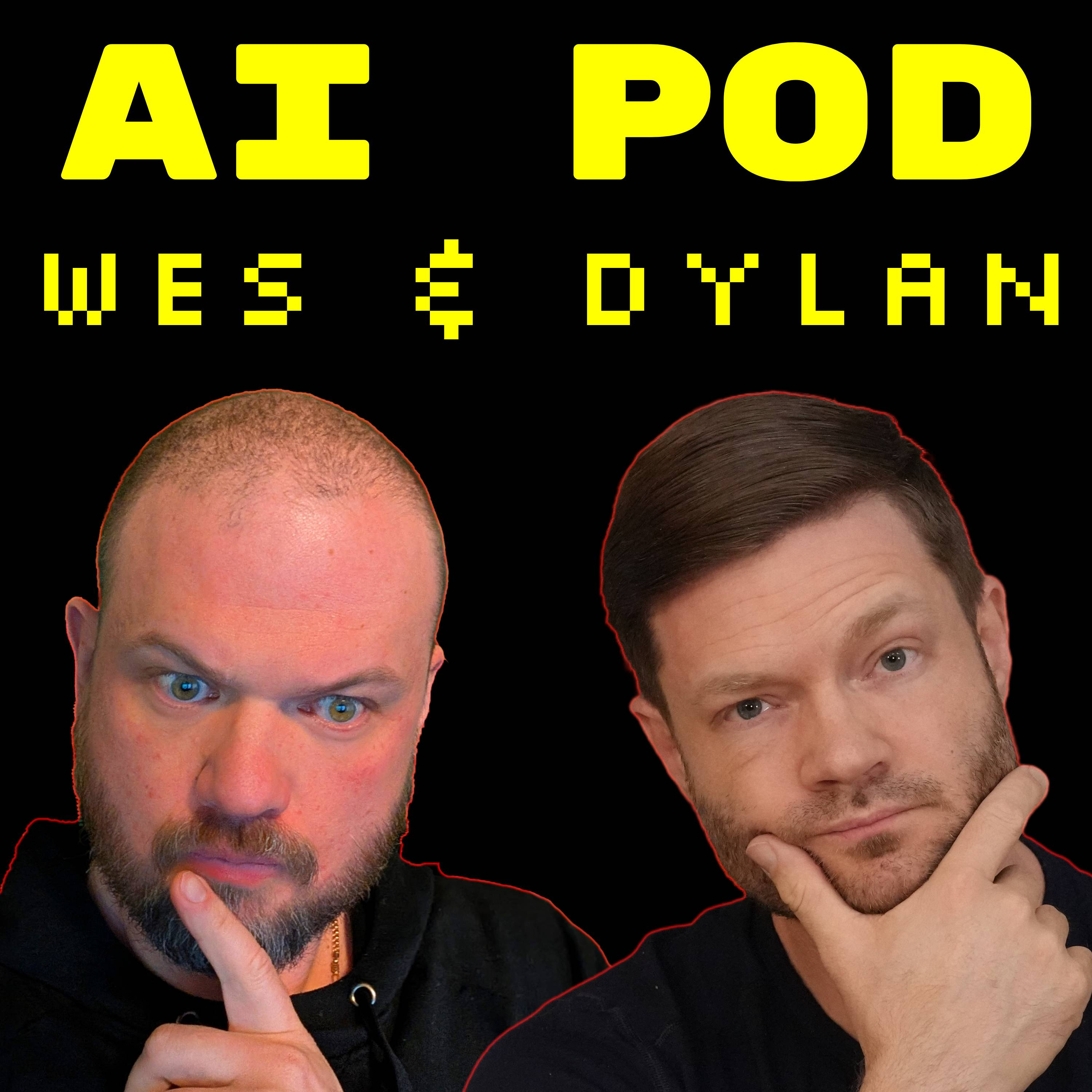 AI Pod artwork showing Wes Roth on the left and Dylan Curious on the right