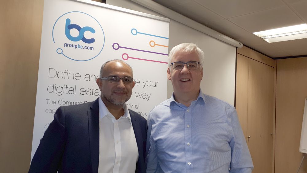 Sanjeev Shah, left, and Wes Simmons standing together at GroupBC