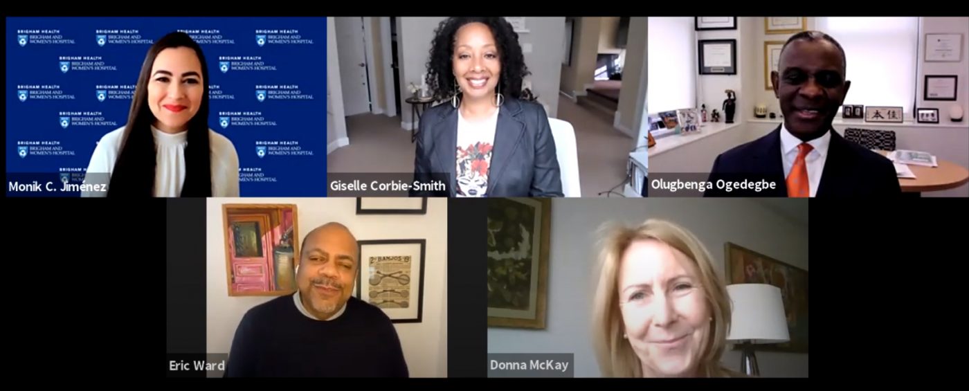 A grid of speakers from the Physicians for Human Rights COVID-19 webinar series