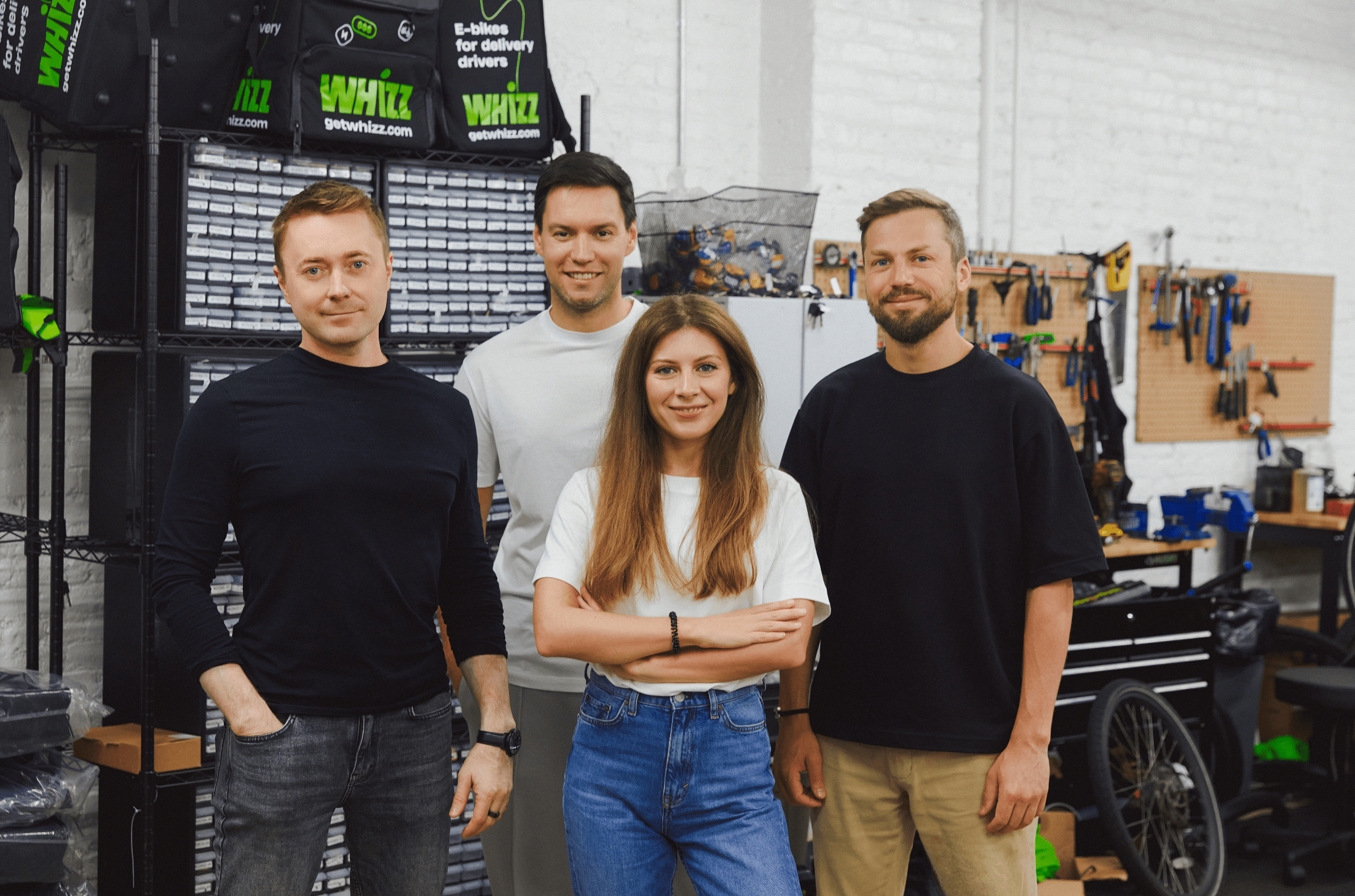 Whizz co-founders Alex Mironov, Artem Serbovka, Ksenia Proka and Mike Peregudov