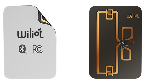 Wiliot IoT Pixel product illustration showing a label face and its antenna