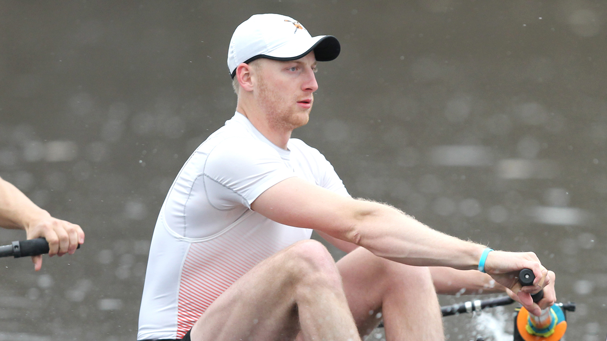 Will Chance rowing in a Princeton boat