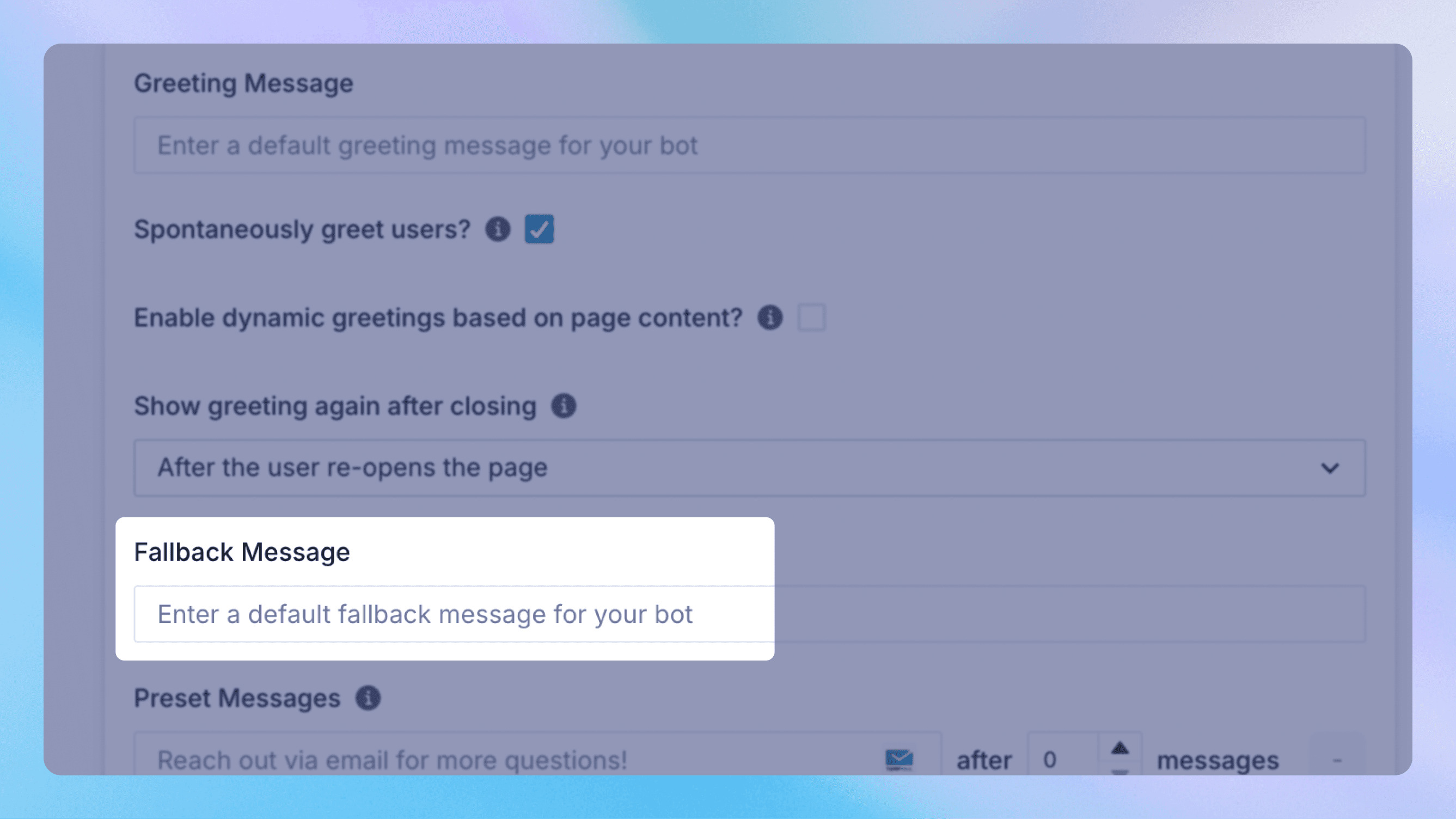 Wonderchat workflow interface with a customer response sequence