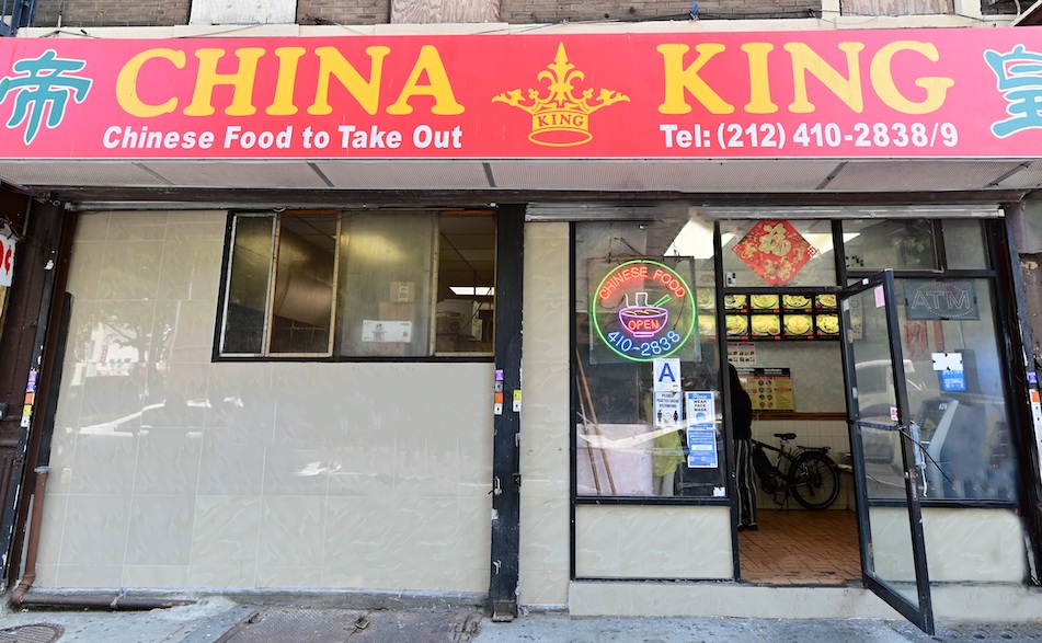 China King takeout restaurant storefront with a red and yellow sign
