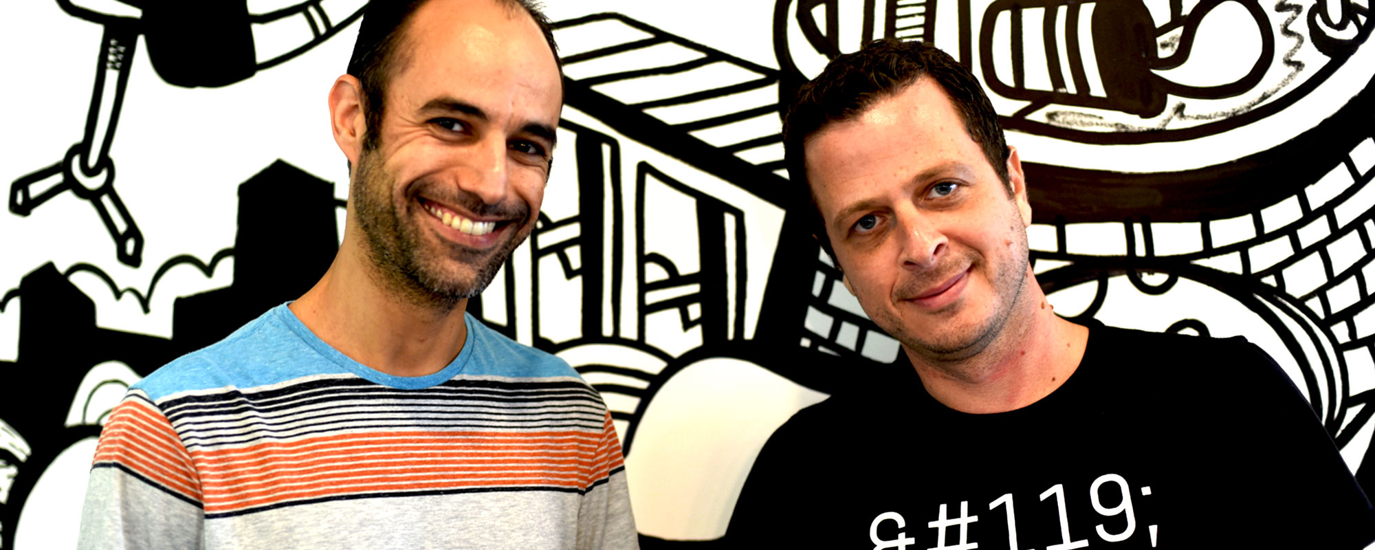 Woo.io founders Liran Kotzer and Ami Dudu standing together