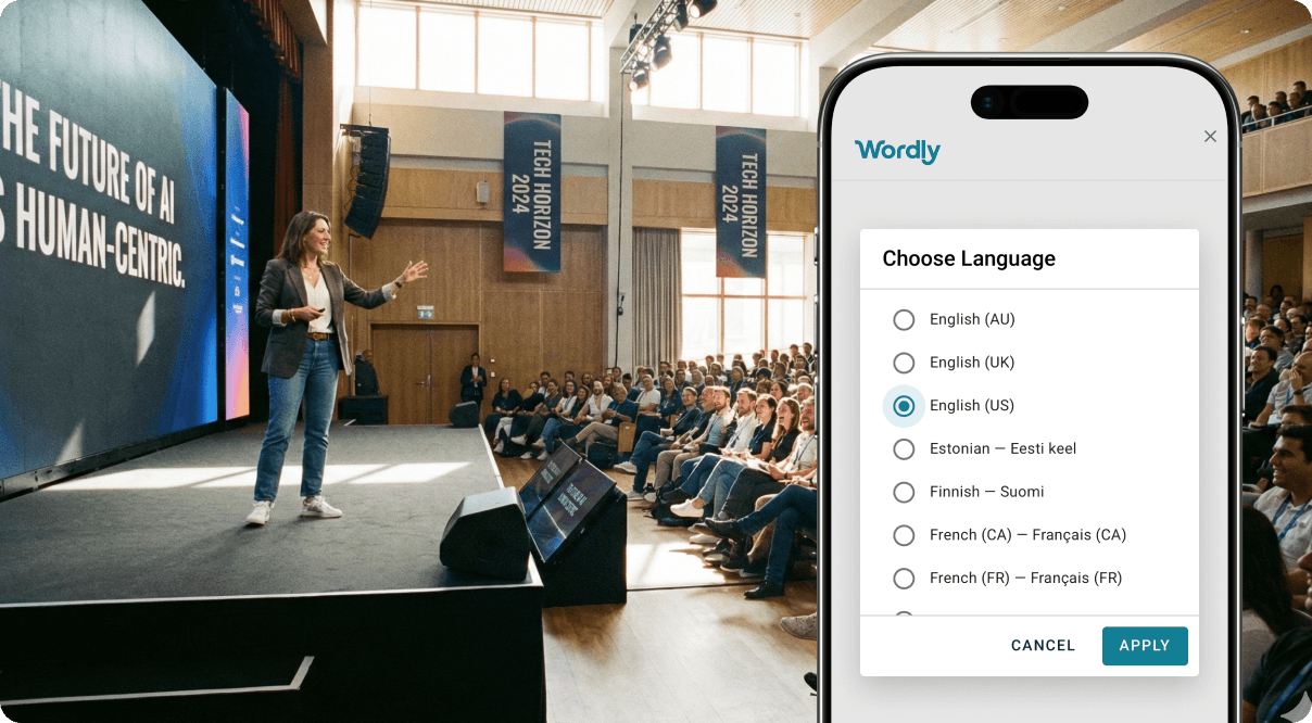 Wordly live AI translation and captioning