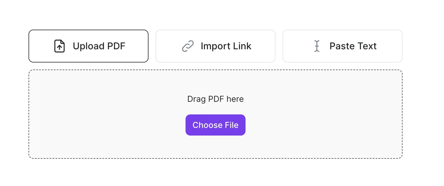 Wordtune Summarizer showing options to upload a PDF, import a link, or paste text