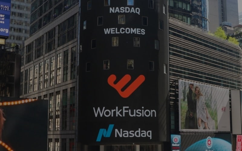 WorkFusion welcomed on Nasdaq’s Times Square display in a photograph published on its company page