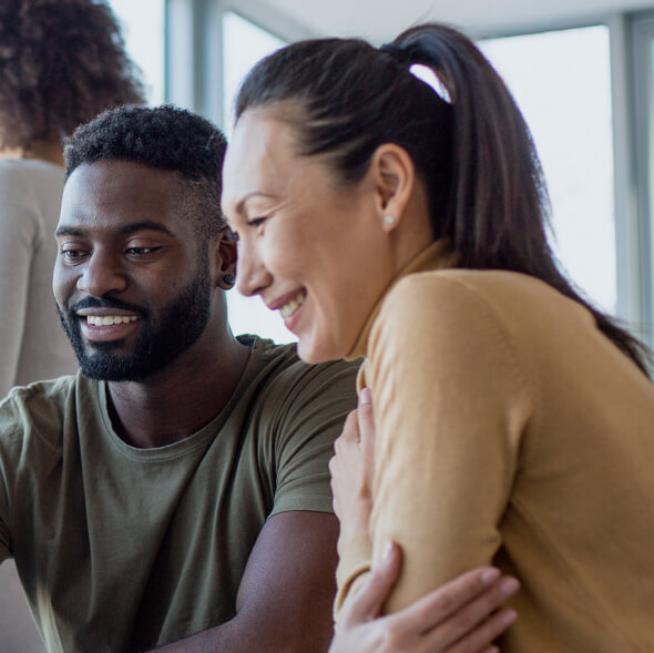 Two people sharing a smile in the photograph used on WorkWave’s careers page