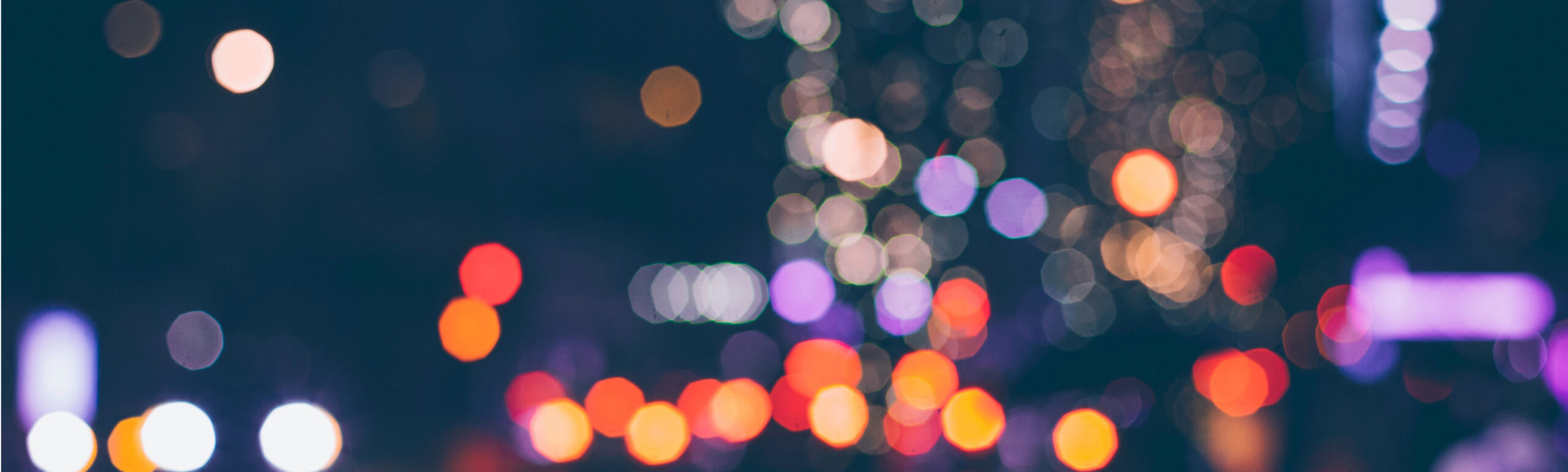 Defocused city lights at night, used on Worldcom's official company website