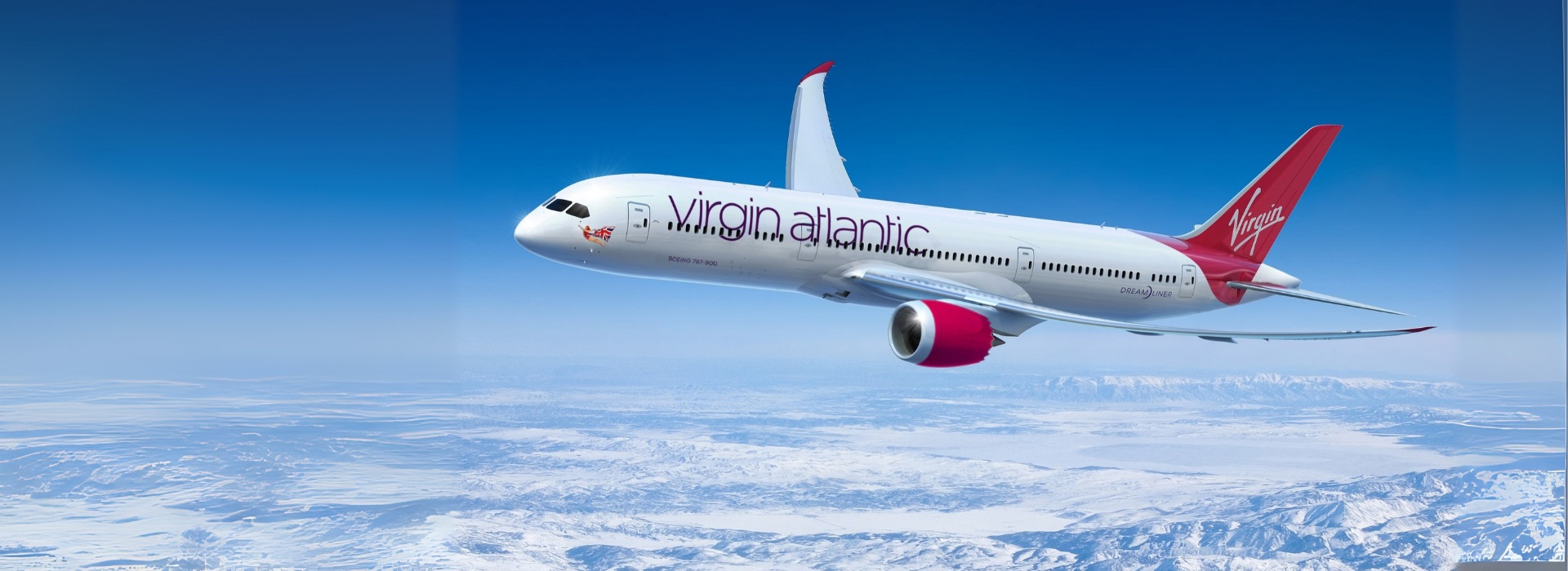 Virgin Atlantic passenger aircraft in flight in Worldpay’s airline customer-story image