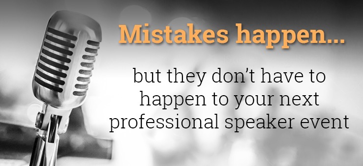 Illustration of event-planning mistakes produced by Worldwide Speakers Group