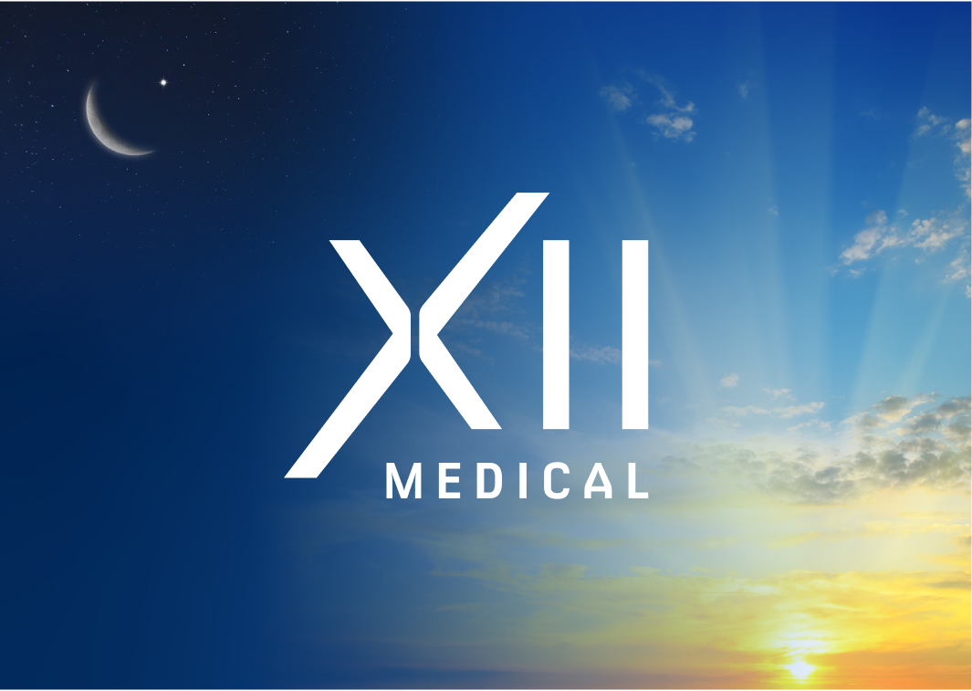 XII Medical logo over a night sky transitioning to sunrise