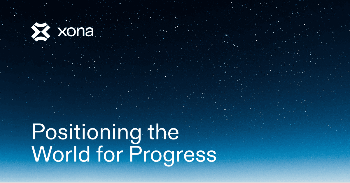 Xona Space Systems brand image - Positioning the World for Progress