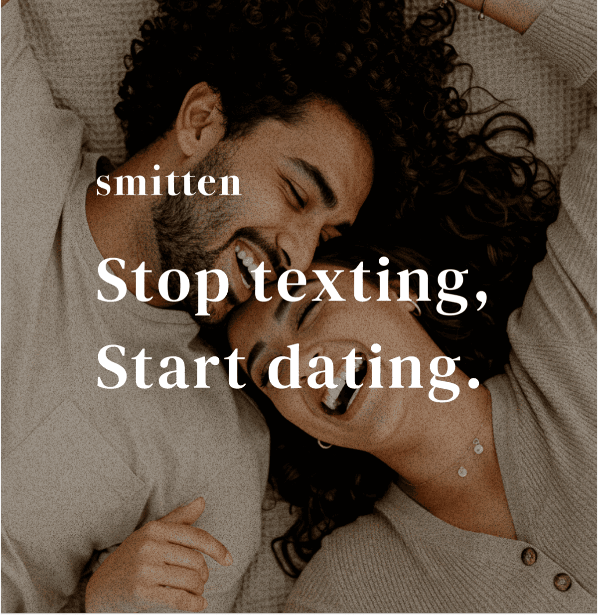 Historical Smitten promotional image featuring a couple