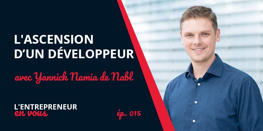 Yannick Namia pictured for a French entrepreneur podcast episode about his developer-to-founder journey