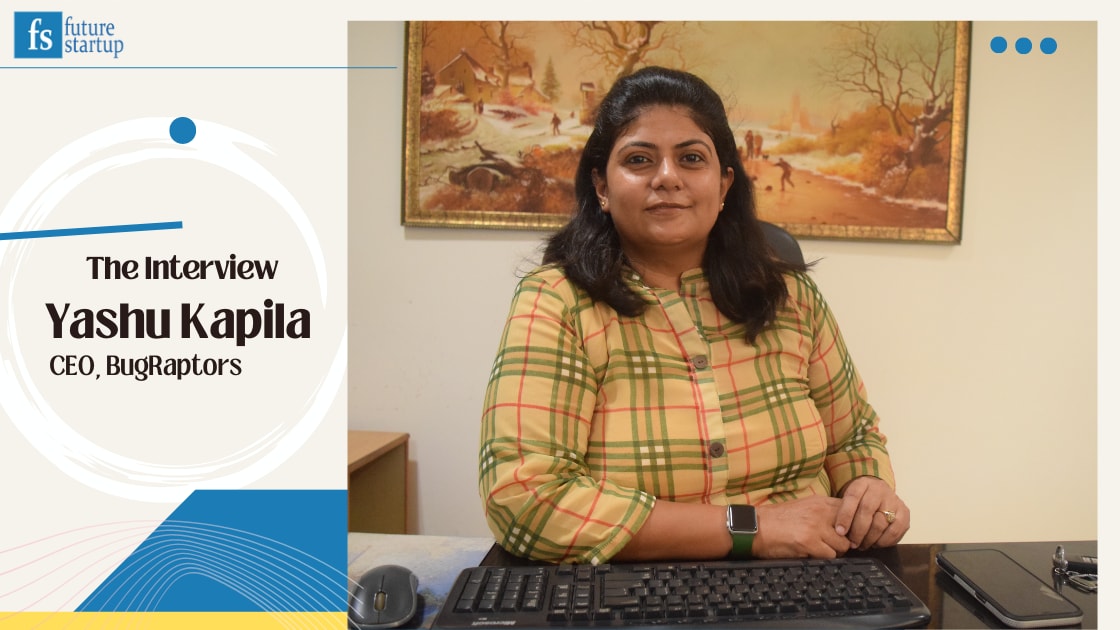 Interview artwork showing Yashu Kapila seated at a desk with a keyboard