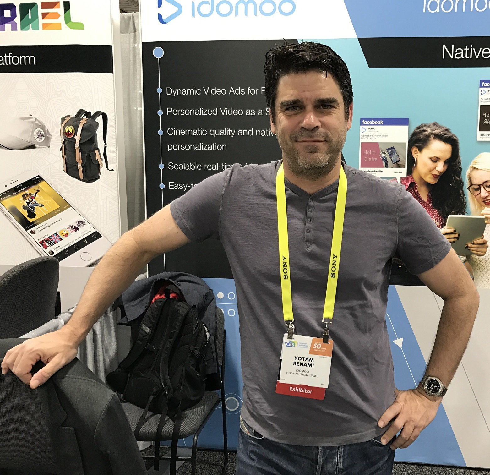 Yotam Ben Ami at the Idomoo booth during CES 2017