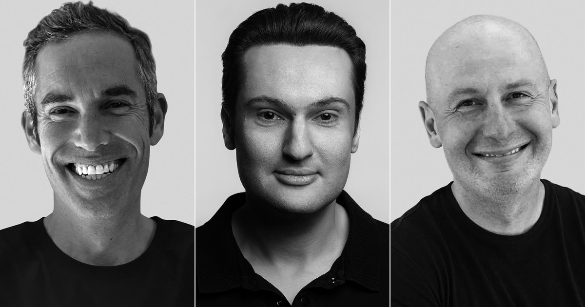 ClickHouse co-founders Aaron Katz, Alexey Milovidov and Yury Izrailevsky in a three-panel portrait