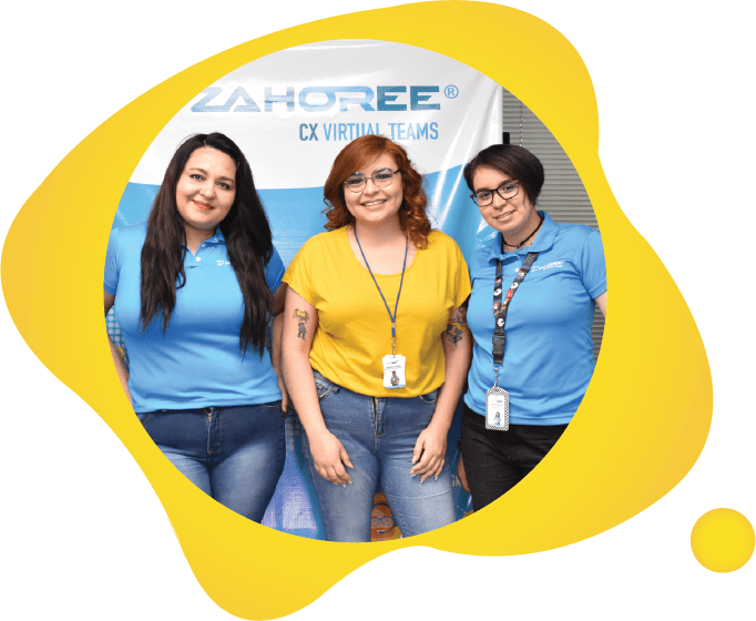 Three Zahoree team members in a company-published team photograph