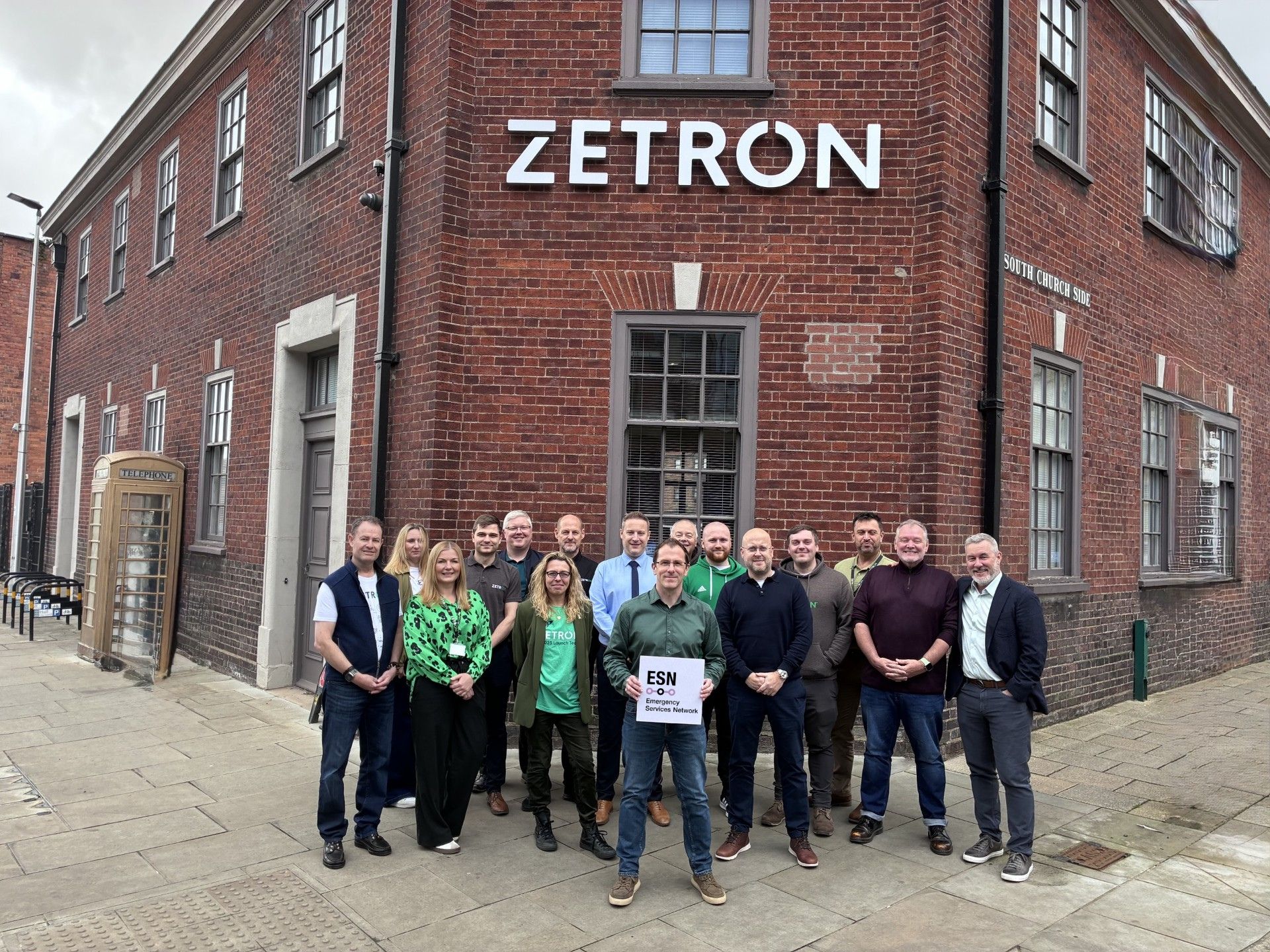 Zetron UK team outside the Hull office