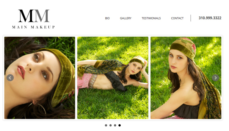 Archived Main Makeup website screenshot from ZF Technologies’ portfolio