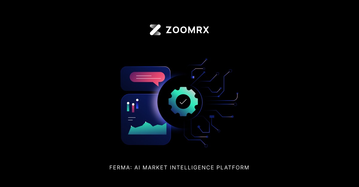 Ferma by ZoomRx product artwork for AI market intelligence