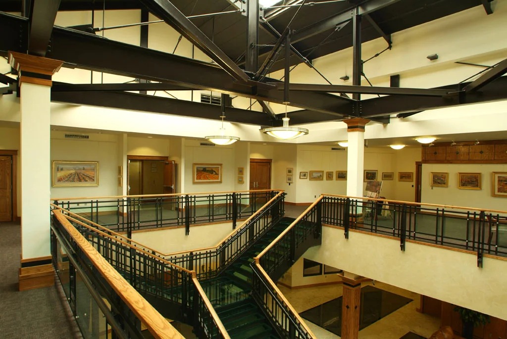 Open staircase and interior walkways at Zoot’s headquarters